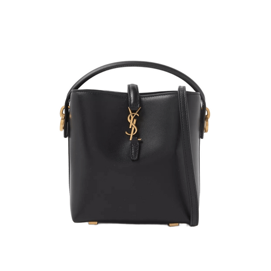 Saint Laurent Le 37 Mini Leather Bucket Bag Black