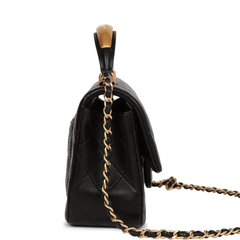 Chanel Mini Flap Bag With Gold Top Handle - Black Chanel Mini Flap Bag With Gold Top Handle - Black