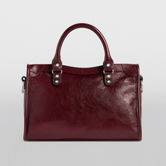 Balenciaga Burgundy Small Leather Le City Top-Handle Bag Balenciaga Burgundy Small Leather Le City Top-Handle Bag