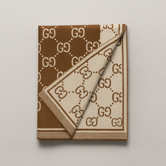 Gucci Reversible GG Jacquard Wool Scarf – Brown & Beige Gucci Reversible GG Jacquard Wool Scarf – Brown & Beige
