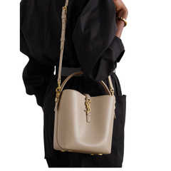 Saint Laurent Le 37 Mini Leather Bucket Bag Beige Saint Laurent Le 37 Mini Leather Bucket Bag Beige
