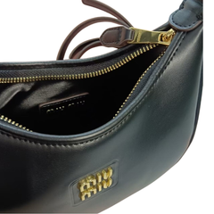 Miu Miu Smooth Curved Shoulder Bag Black Miu Miu Smooth Curved Shoulder Bag Black
