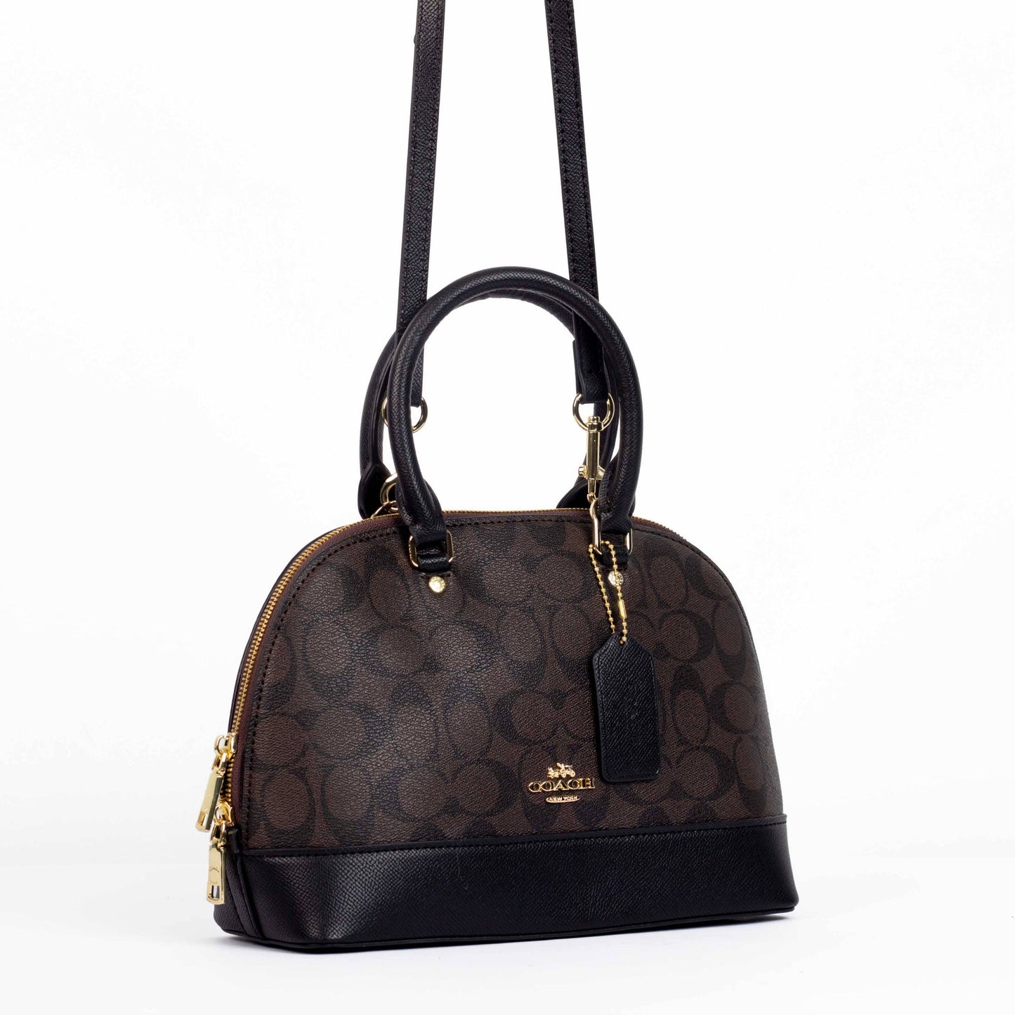 Coach Mini Bennett Satchel In Cross Grain Brown - All About Eg