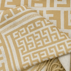 Fendi Wool Scarf – Beige with FF Logo Pattern Fendi Wool Scarf – Beige with FF Logo Pattern