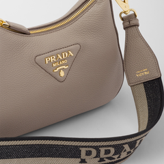 Prada Leather Shoulder Bag – With Logo Strap Prada Leather Shoulder Bag – With Logo Strap