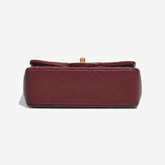 Chanel Mini Flap Bag With Gold Top Handle - Burgundy Chanel Mini Flap Bag With Gold Top Handle - Burgundy