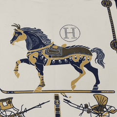 Hermès Horses & Carriage Wool Scarf – Green & Beige Hermès Horses & Carriage Wool Scarf – Green & Beige