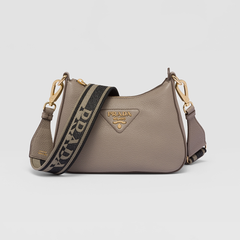 Prada Leather Shoulder Bag – With Logo Strap Prada Leather Shoulder Bag – With Logo Strap