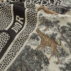 Christian Dior D-Oblique & Toile de Jouy Wool Scarf – Black & Grey Christian Dior D-Oblique & Toile de Jouy Wool Scarf – Black & Grey