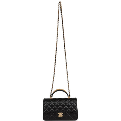 Chanel Mini Flap Bag With Gold Top Handle - Black Chanel Mini Flap Bag With Gold Top Handle - Black