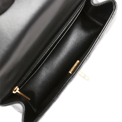 Chanel Mini Flap Bag With Gold Top Handle - Black Chanel Mini Flap Bag With Gold Top Handle - Black