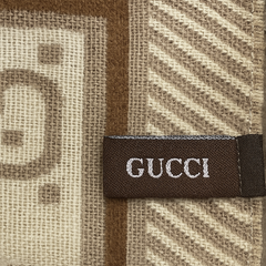 Gucci Reversible GG Jacquard Wool Scarf – Brown & Beige Gucci Reversible GG Jacquard Wool Scarf – Brown & Beige