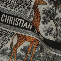 Christian Dior D-Oblique & Toile de Jouy Wool Scarf – Black & Grey Christian Dior D-Oblique & Toile de Jouy Wool Scarf – Black & Grey