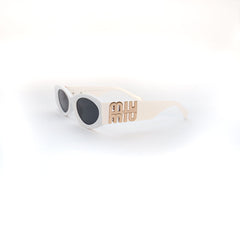 Sunglasses WHITE FRAME BLACK LENS - All About Eg Sunglasses WHITE FRAME BLACK LENS - All About Eg
