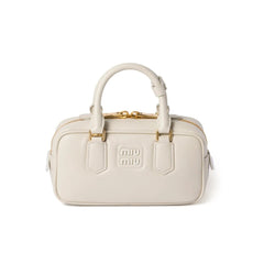 Miu Miu Small Bag With Brand Logo Brooch White Miu Miu Small Bag With Brand Logo Brooch White