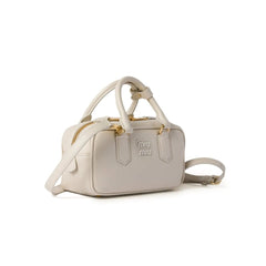 Miu Miu Small Bag With Brand Logo Brooch White Miu Miu Small Bag With Brand Logo Brooch White