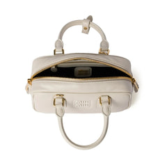 Miu Miu Small Bag With Brand Logo Brooch White Miu Miu Small Bag With Brand Logo Brooch White