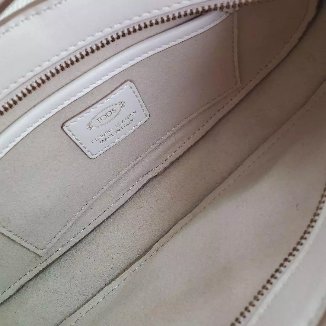 Tod's Micro Deni Lume leather top handle bag White - All About Eg