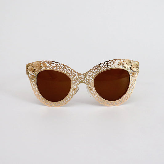 GOLD FRAME BROWN LENS - All About Eg