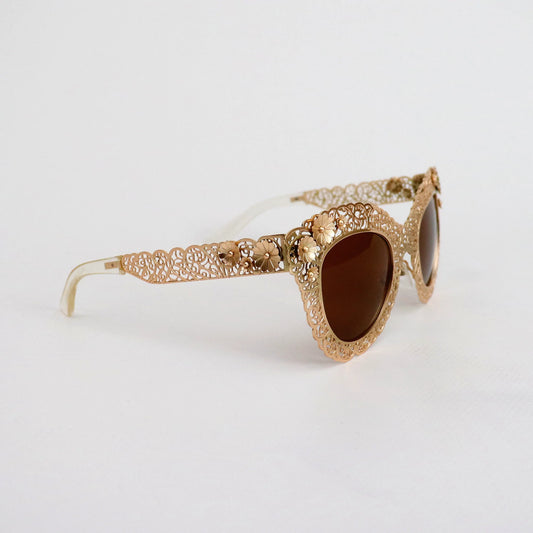 GOLD FRAME BROWN LENS - All About Eg