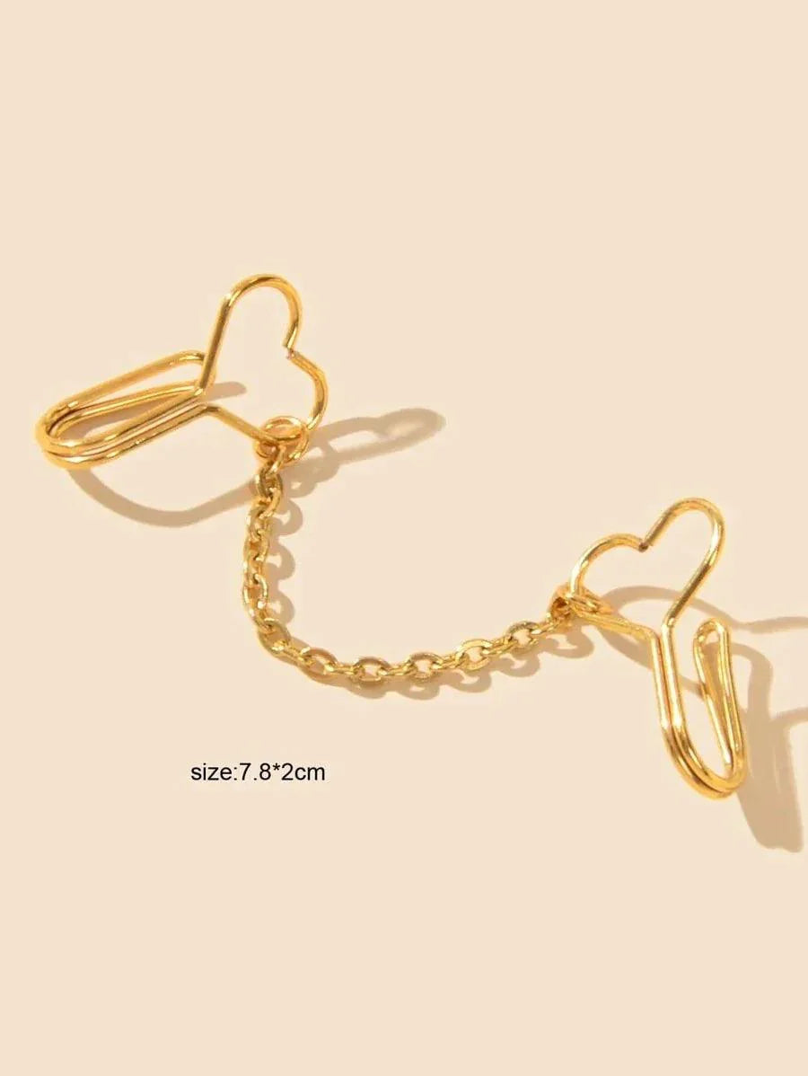 Heart & Chain Decor Nose Ring - All About Eg Heart & Chain Decor Nose Ring - All About Eg