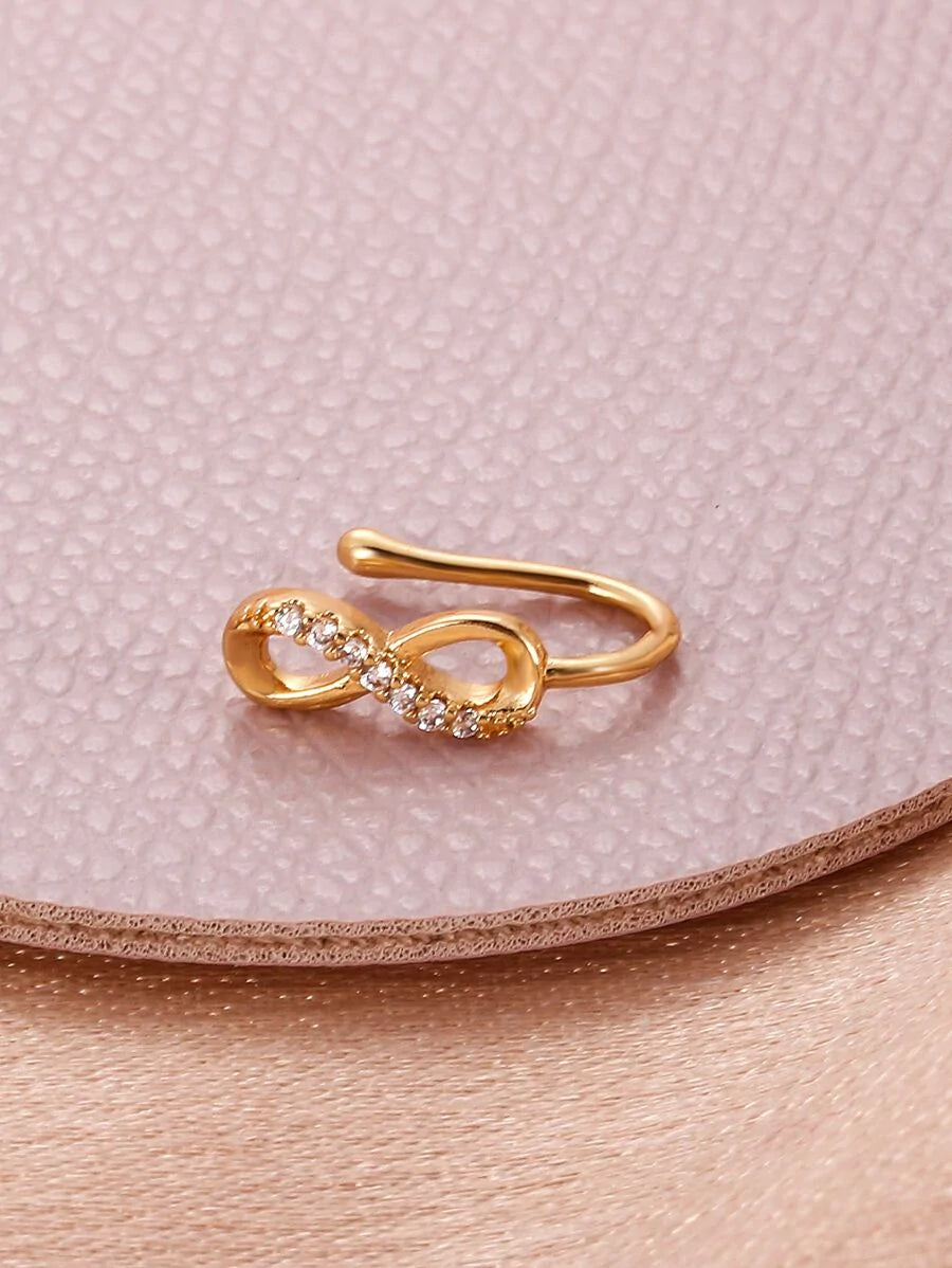 Rhinestone Infinity Decor Nose Cuff - All About Eg
