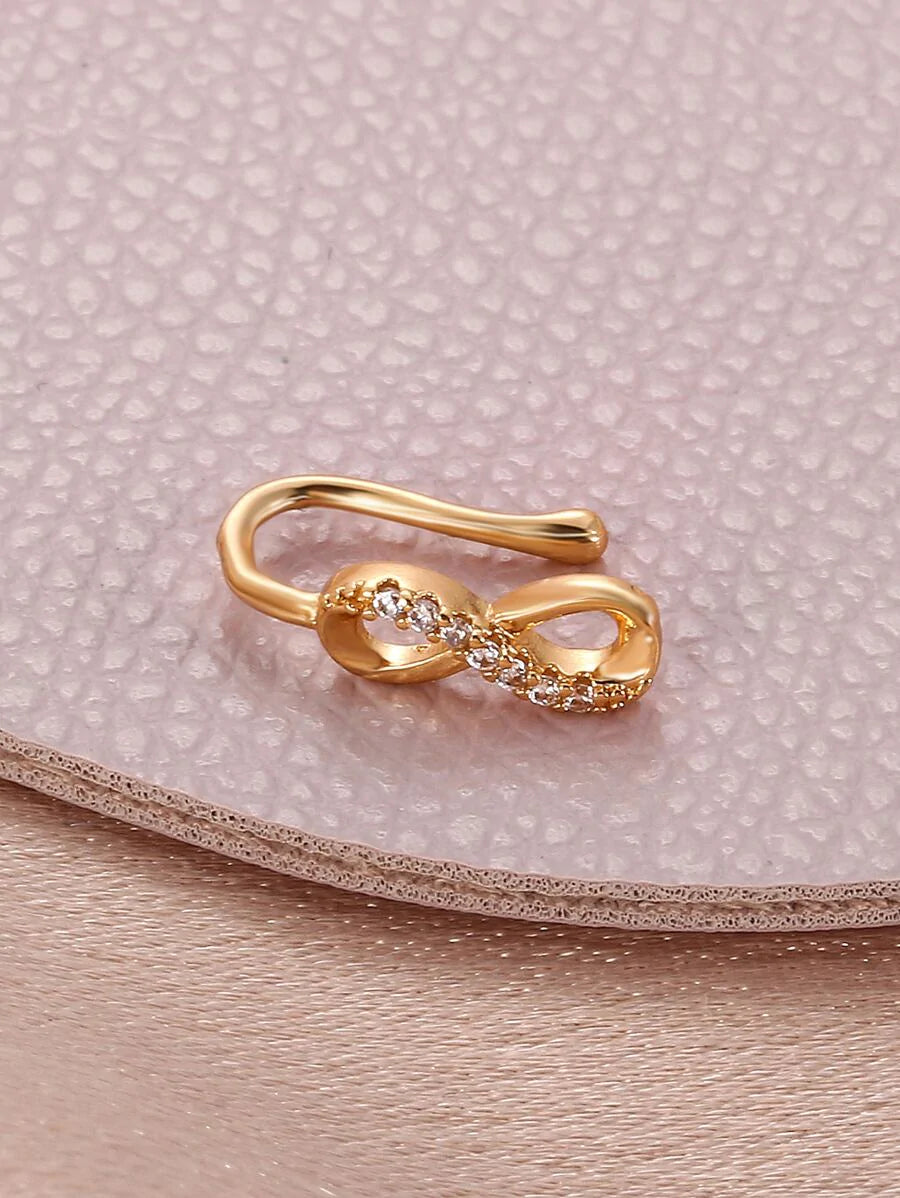 Rhinestone Infinity Decor Nose Cuff - All About Eg