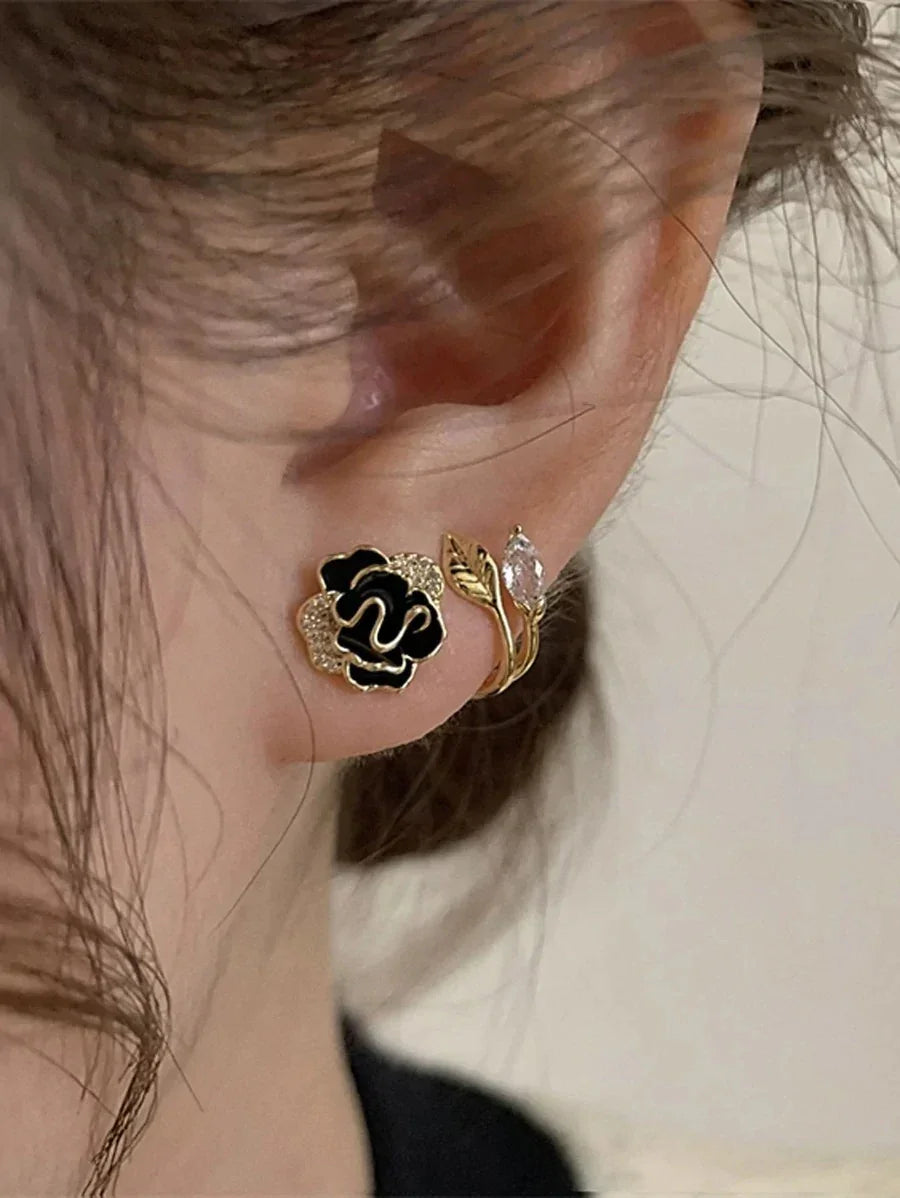Flower Decor Earring Jackets - All About Eg