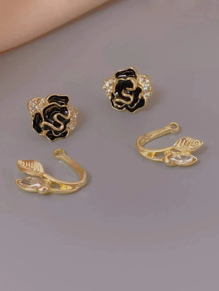 Flower Decor Earring Jackets - All About Eg