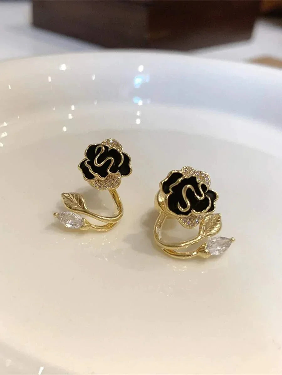 Flower Decor Earring Jackets - All About Eg