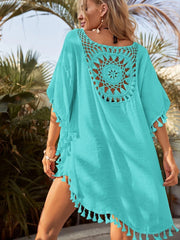 Beach Tassel Hem Cover Up - All About Eg Beach Tassel Hem Cover Up - All About Eg