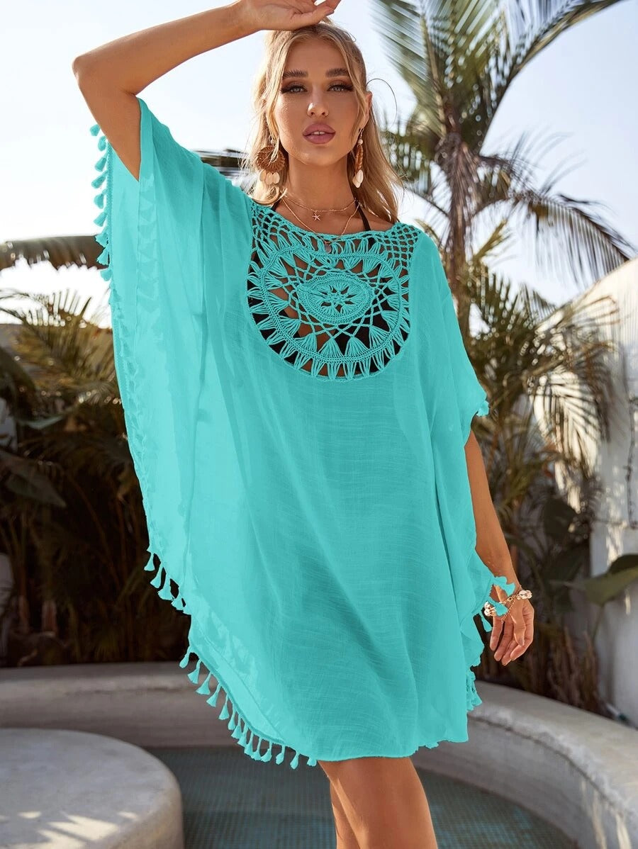Beach Tassel Hem Cover Up - All About Eg Beach Tassel Hem Cover Up - All About Eg