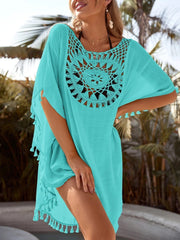 Beach Tassel Hem Cover Up - All About Eg Beach Tassel Hem Cover Up - All About Eg