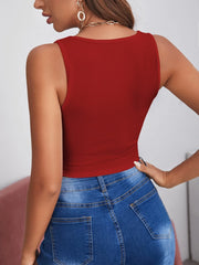 Square Neck Hanky Hem Tank Top - All About Eg Square Neck Hanky Hem Tank Top - All About Eg