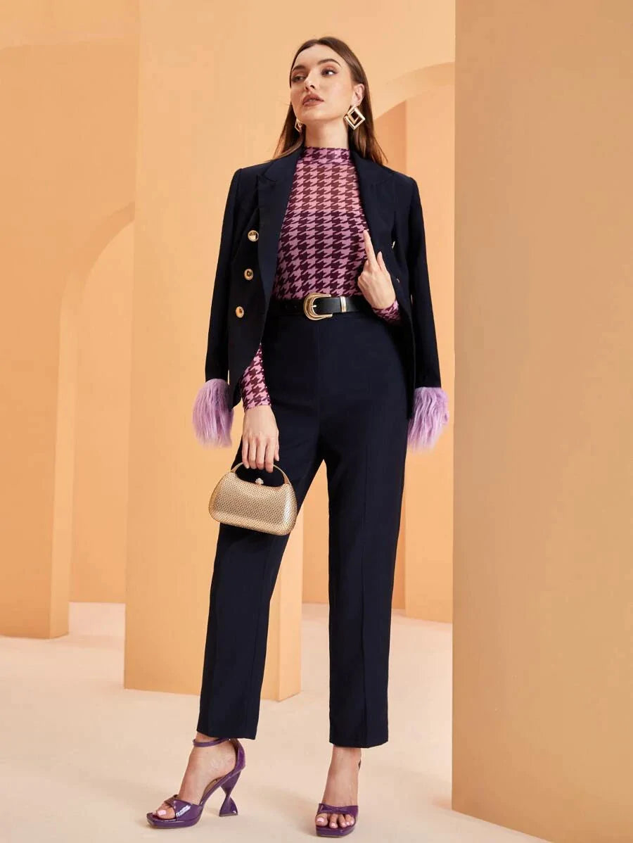 Modely Mock Neck Houndstooth Mesh Top Without Bandeau - All About Eg Modely Mock Neck Houndstooth Mesh Top Without Bandeau - All About Eg