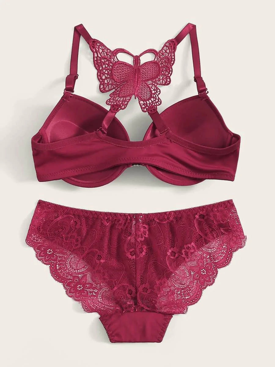Floral Lace Cutout Crochet Lingerie Set - All About Eg Floral Lace Cutout Crochet Lingerie Set - All About Eg