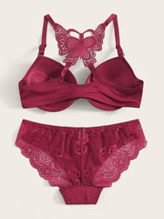 Floral Lace Cutout Crochet Lingerie Set - All About Eg Floral Lace Cutout Crochet Lingerie Set - All About Eg