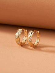 Rhinestone Decor Hoop Earrings - All About Eg Rhinestone Decor Hoop Earrings - All About Eg