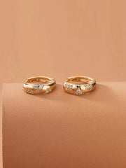 Rhinestone Decor Hoop Earrings - All About Eg Rhinestone Decor Hoop Earrings - All About Eg
