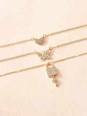 Rhinestone Heart Layered Necklace - All About Eg Rhinestone Heart Layered Necklace - All About Eg