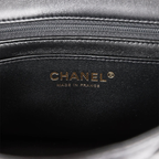 Chanel Mini Flap Bag With Gold Top Handle - Black