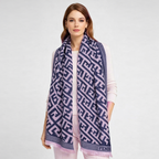 Fendi FF Monogram Shawl – Navy
