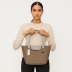 Longchamp Le Pliage M Handbag - Beige & Grey