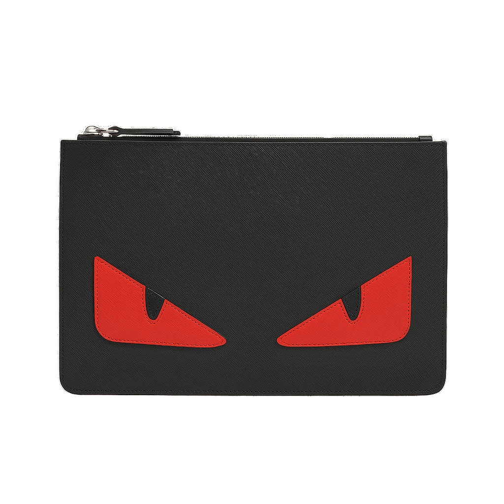 Fendi Monster Eyes Pouch – Black & Red