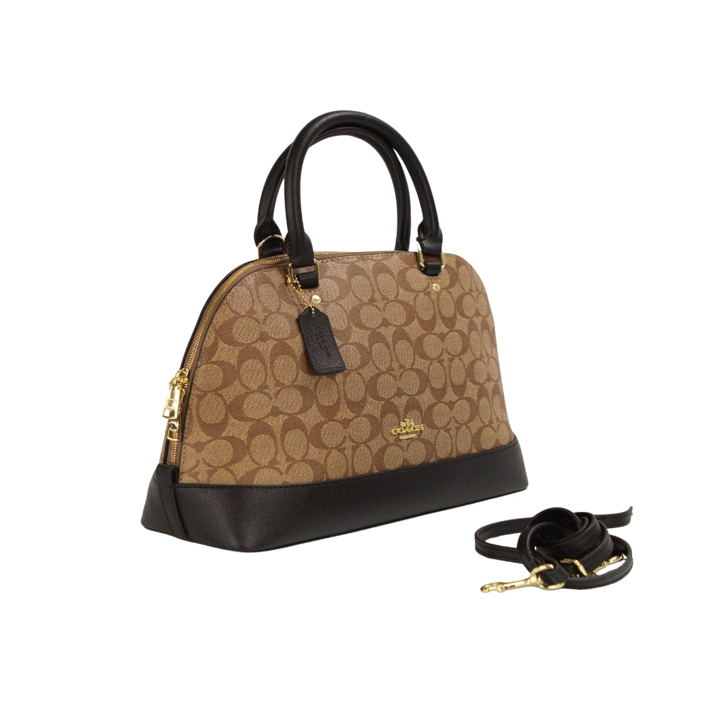 Coach Medium Bennett Satchel – Khaki/Saddle Cross grain Leather