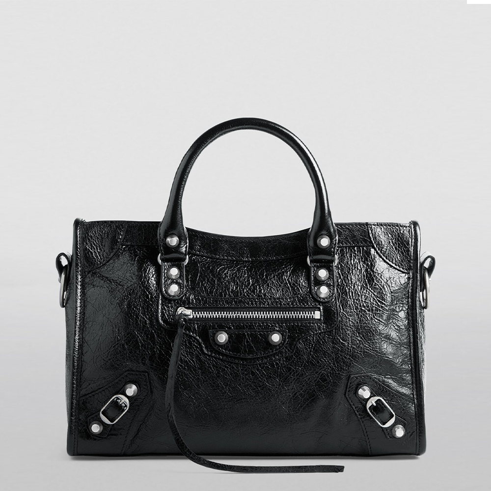 Balenciaga Black Small Leather Le City Top-Handle Bag