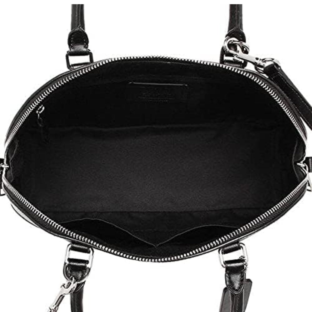 Coach-Medium-Bennett-Satchel-In-Cross Grain Black