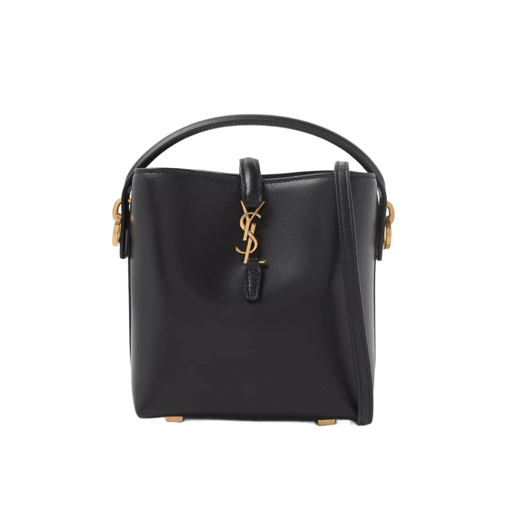 Saint Laurent Le 37 Mini Leather Bucket Bag Black