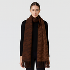 Fendi FF Logo Wool Scarf Brown
