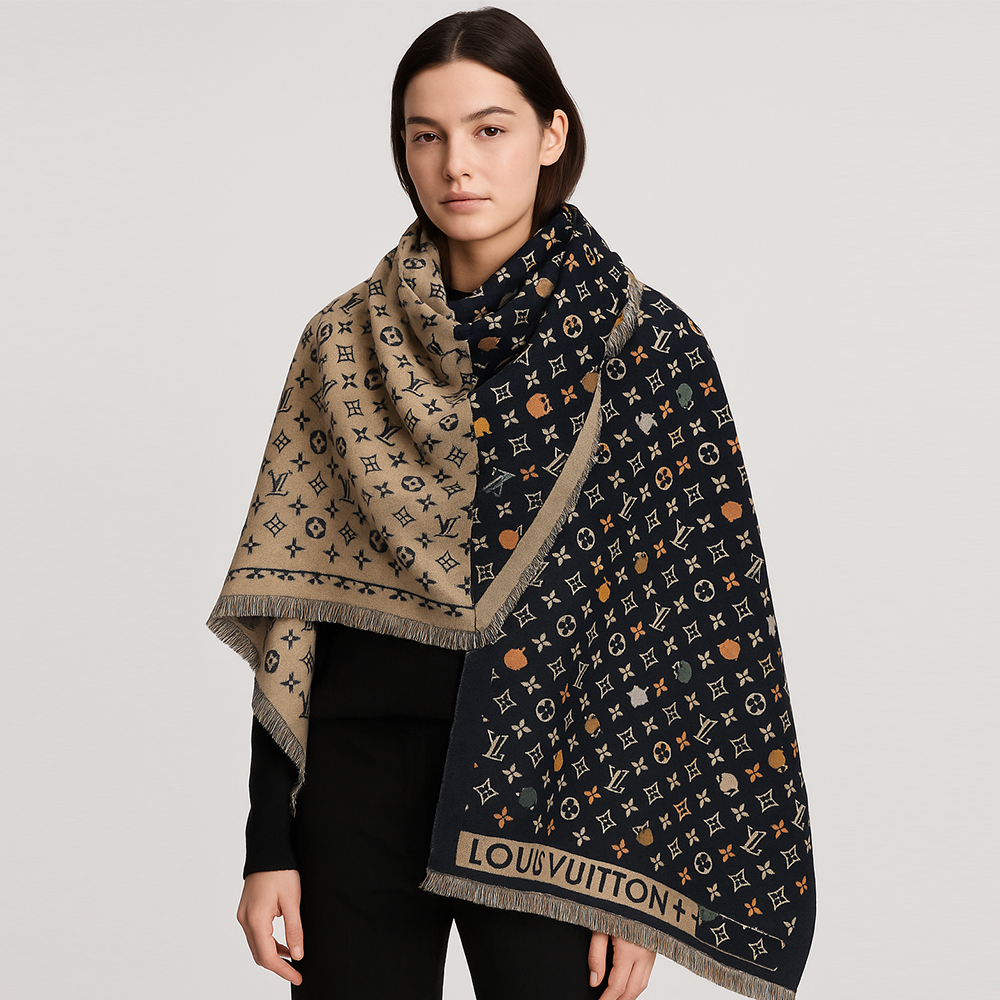 Louis Vuitton Reversible Monogram Wool Scarf